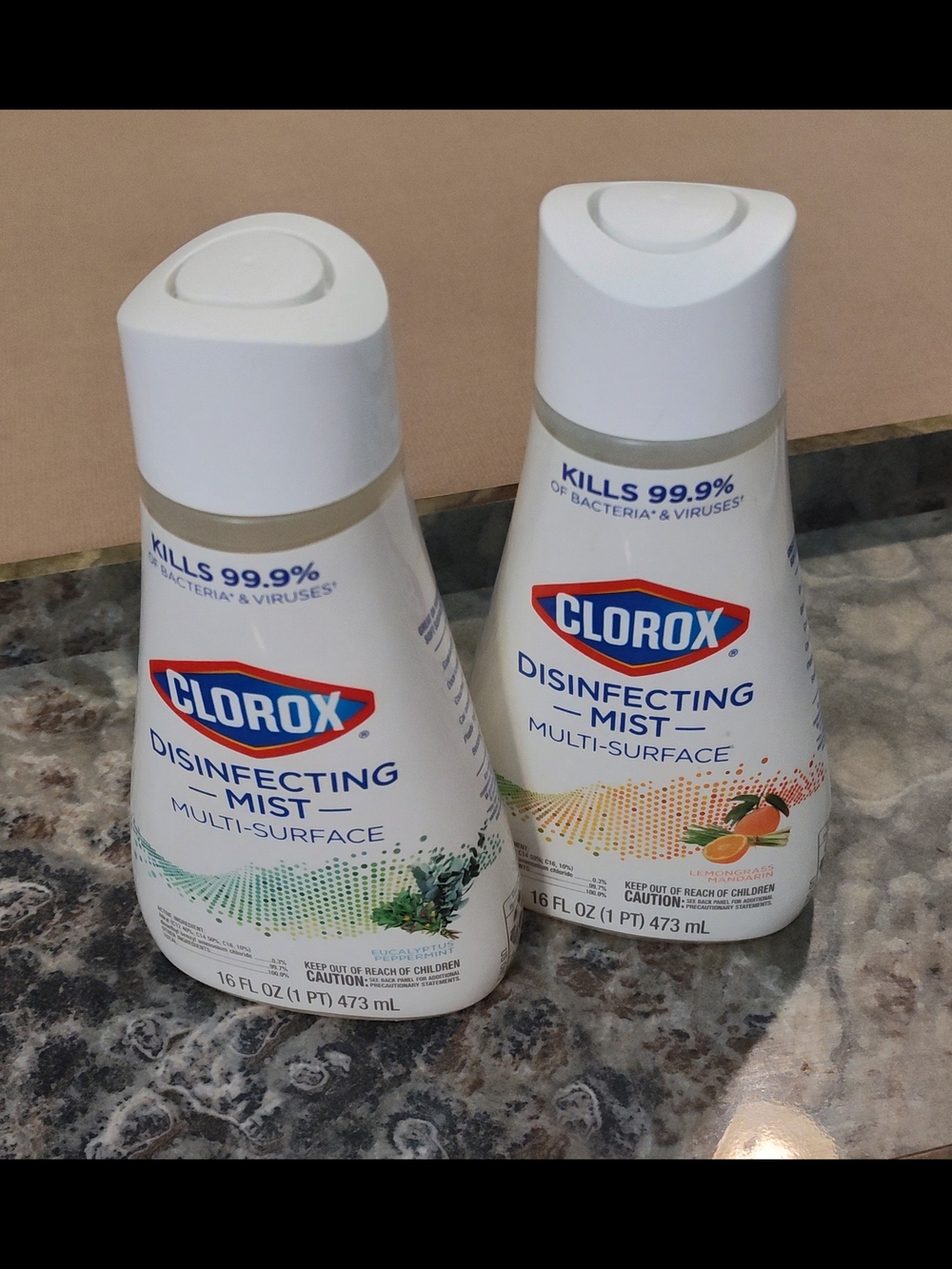 NWT! 2 Clorox Disinfecting Mist Multi-Surface Spray - 16oz Ea